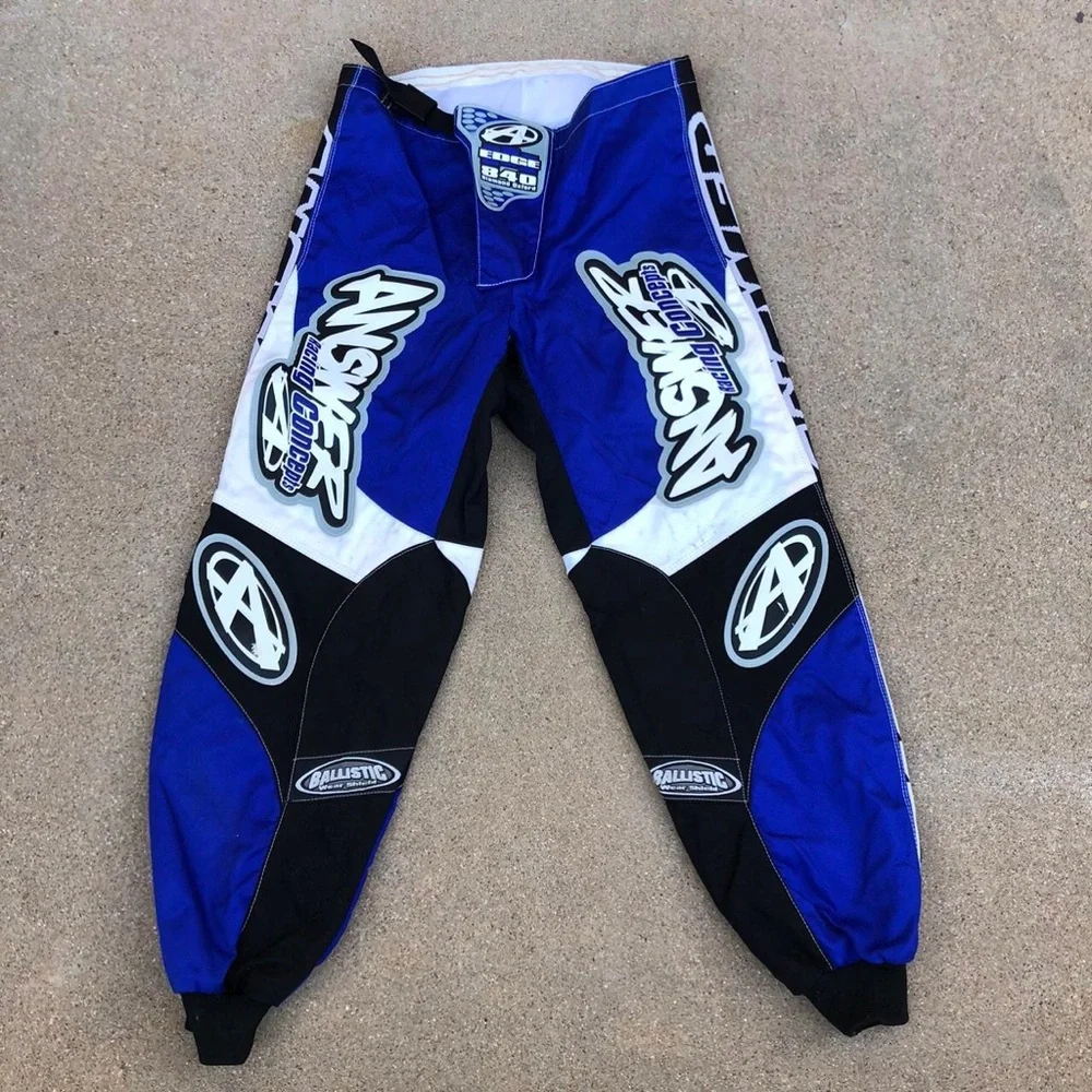 Vintage Answer Racing US BMX Edge Motocross Pants Size 32 90s Y2K Biker Racing - Picture 1 of 8
